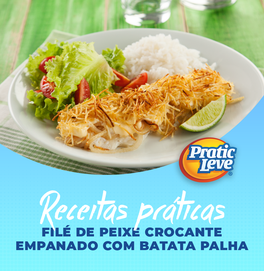 Receitas Práticas: Filé de peixe crocante empanado com Batata Palha